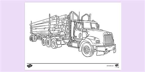 log truck colouring page colouring sheet twinkl