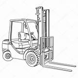 Forklift Elevadora Contorno Carretilla Montacargas Empilhadeira Illustrations Desenho Detalhados sketch template