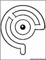 Unown Coloring Pokemon Pages Colouring Printable Choose Board Fun Kids sketch template