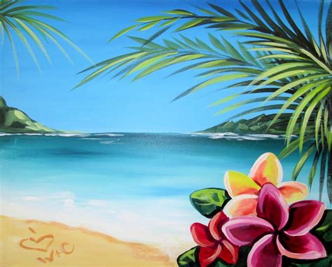aloha beachcanvaspainting tropical painting summer painting beach