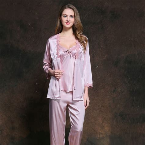 plus size women sexy lace satin pajamas sets for women