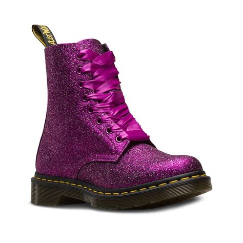 dr martens  pascal glitter womens  eyelet boots  purple multi