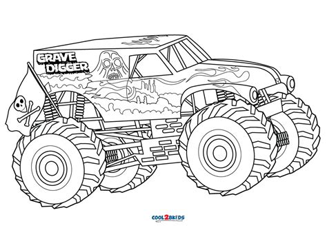 coloriages grave digger monster truck coloriages gratuits  imprimer
