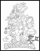 Smash Bros Super Coloring Pages Colouring Brothers Printable Drawing Drawings Ultimate Kirby Para Mario Print Sheets Deviantart Ausmalbilder Samus Characters sketch template