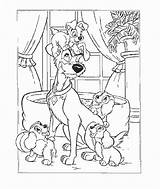 Coloring Lady Tramp Pages Creativity Recognition Ages Develop Skills Focus Motor Way Fun Color Kids sketch template
