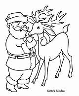 Reindeer Coloring Pages Santa Christmas Claus Drawing Xmas Template Printable Color Kids Print Colouring Deer His Santas Cute Sheets Line sketch template
