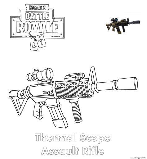 thermal scope assault rifle fortnite coloring page printable