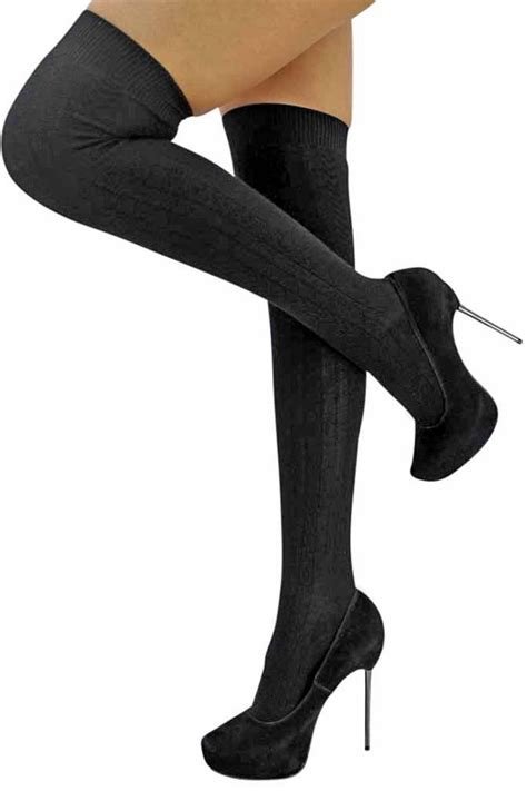 cable knit thigh high socks thigh high socks fashion high heels heels
