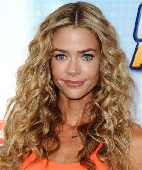 Denise Richards Long Curly Honey Blonde Hairstyle With