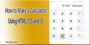 calculator  html css  js soft codeon