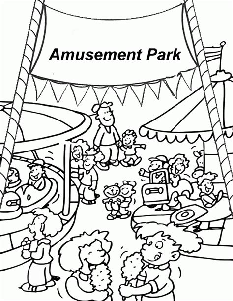 amusement park coloring page coloring home