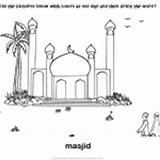 Masjid Mosque Mewarnai Sukses Belajar Yayasan Batam Islam sketch template
