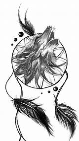 Wolf Catcher Dream Tattoo Dreamcatcher Tattoos Coloring Designs Head Drawing Feather Pages Howling Template Eyecatchingtattoos Visit Flawssy Drawings Cool Please sketch template