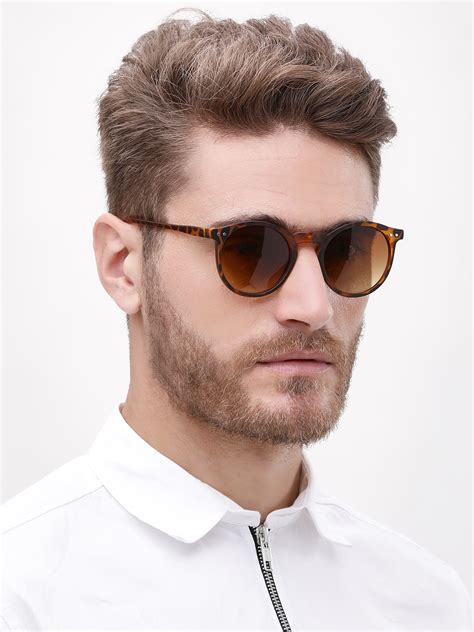 buy koovs brown round sunglasses with tinted lens for men online in india