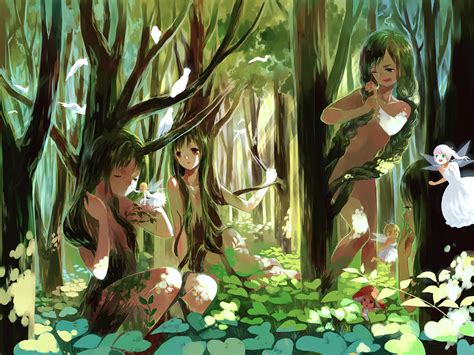 fairy forest moekon nude original tree anime wallpapers