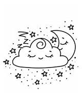 Colorir Nube Imprimir Kolorowanka Nubes Creciente Chmura Cloud Crescent Druku Fofinhos Dibujar Calcar Kolorowanki Ksiezyc Chmurki Nuvem Adults Lloviendo Zjawiska sketch template