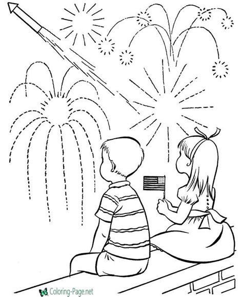 july coloring pages fireworks
