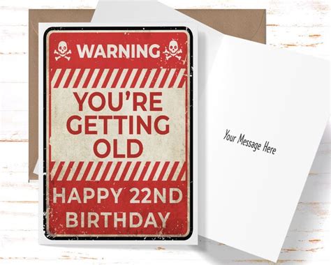 Funny 22nd Birthday Card For Him 22nd Birthday Card For Best Etsy
