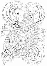 Koi Tattoo Fish Deviantart Coloring Japanese Drawing Pages Colouring Designs Adult Drawings sketch template
