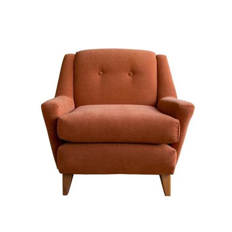 burnt orange upholstered lounge chair  heywood wakefield chairish