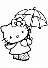 Kitty Coloriage Parapluie Paraguas Ausmalbilder Colorare Regenschirm Pintar sketch template