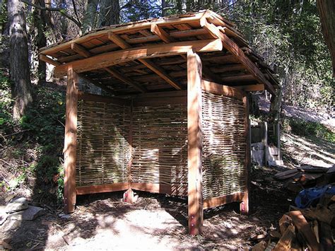 cedar  bamboo garden shed thuja wood art reclaimed