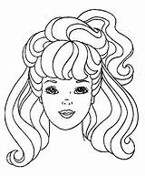 Barbie Coloring Doll Outline Face Pages Color Cartoon Printable Disney Choose Board Unicorn sketch template