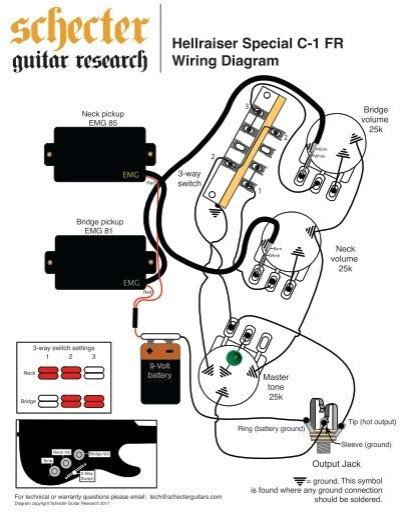 hellraiser special   fr wiring diagram schecter guitars