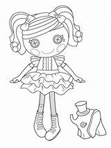 Lalaloopsy Coloring Doll Peanut Top Pages Big Rag Girls Dolls Kids Print Printable Color Cute Book Sheets Mermaid Drawing Button sketch template
