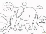 Coloring Elephant Pages Drawing Elephants Printable Animals Categories sketch template