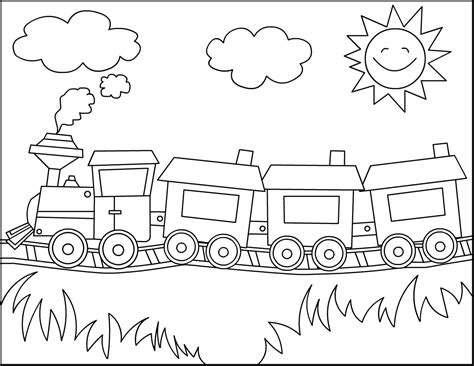 train color word colouring pages