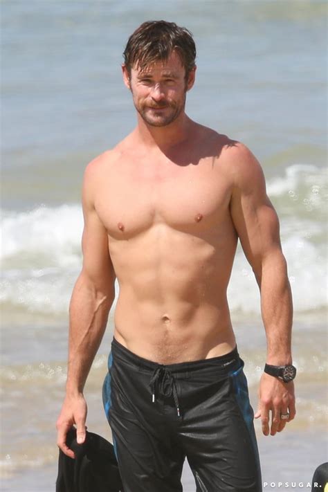 Chris Hemsworth Shirtless Pictures In Australia April 2018 Popsugar