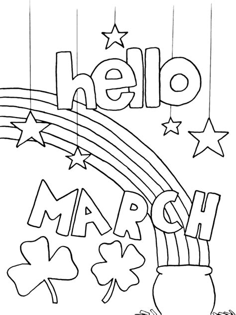 month  march pages coloring pages