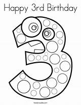 Coloring Birthday Happy 3rd Pages Number Print Clipart Colouring Printable Preschool Numbers Noodle Twisty Twistynoodle Drawings Popular Choose Board Coloringhome sketch template
