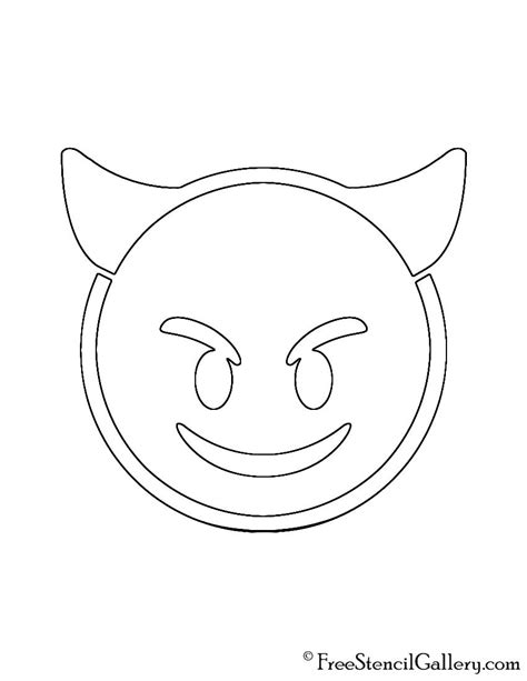 emoji smiling devil stencil  stencils boy scouts smiley devil