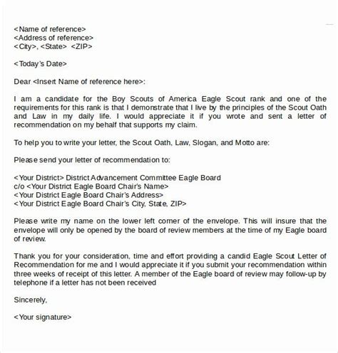 religious recommendation letter sample beautiful eagle scout letter