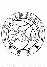 76ers Philadelphia Coloring Drawing Logo Draw Pages Step Sixers Nba Drawings Tutorial Tutorials Drawingtutorials101 Template sketch template