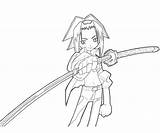 Shaman King Yoh Coloring Asakura Pages Sword Drawings Wonder 22kb 667px sketch template