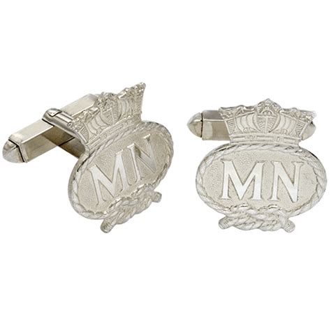 merchant navy silver cufflinks