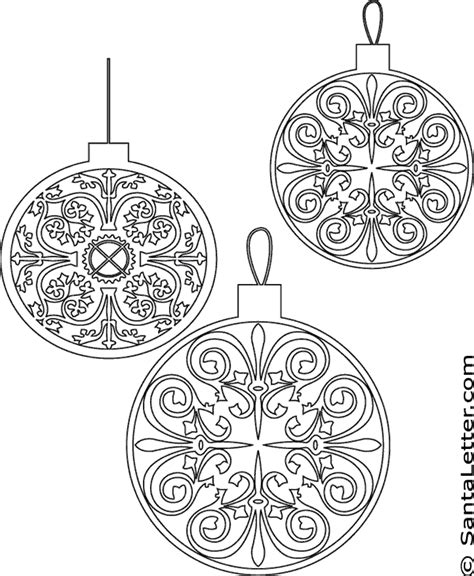 christmas ornaments coloring pages  santalettercom