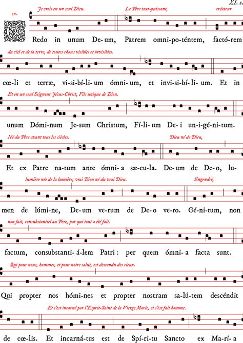 credo  plain chant gregorien partition gratuite  traduction liturgia
