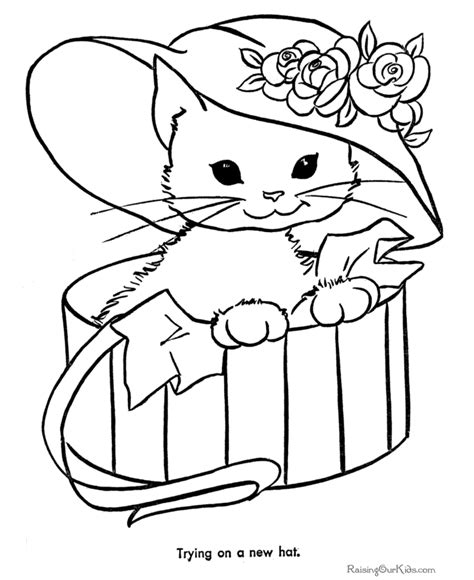 printable cat pictures coloring home