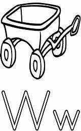 Wagon Coloring Pages Letter Worksheets Alphabet Wheel Kids Train Print Printable Getcolorings Features Getdrawings Education Letterw sketch template