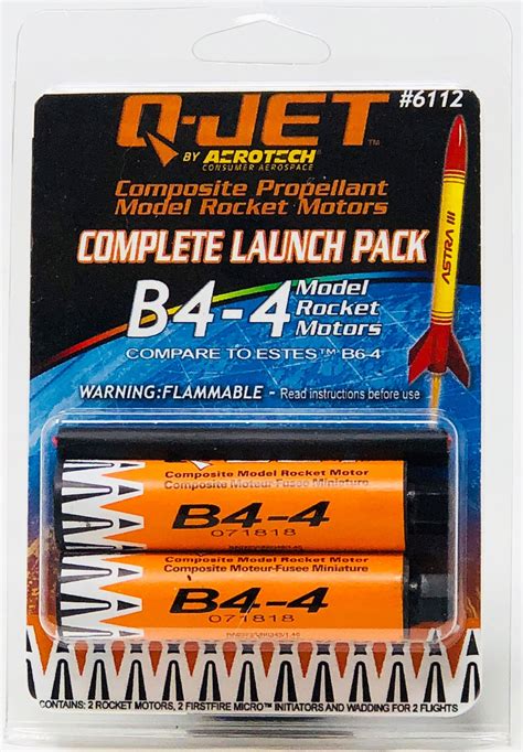 B4 4 2 Pack Model Rocket Motors Qus6112 Qus6112 Bmi Karts And Parts