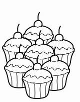 Coloring Cupcakes Cupcake Pages Plate Printable sketch template