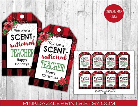 printable christmas tags  teacher soap perfume candle gifts teacher