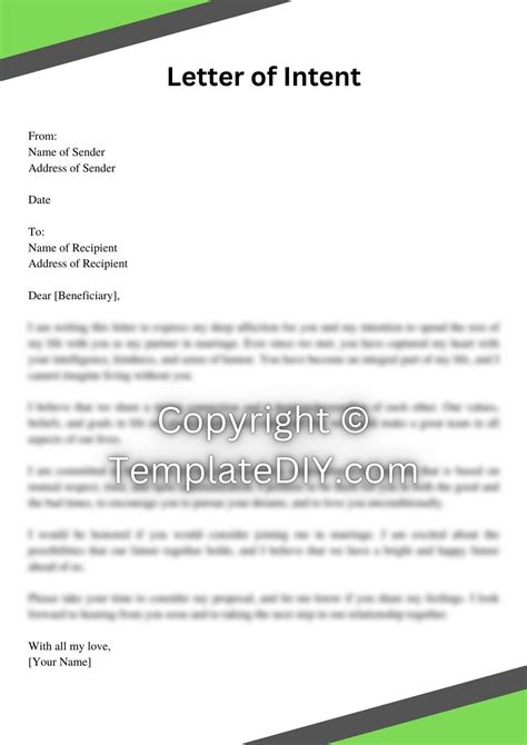letter  intent  marry beneficiary sample template  examples