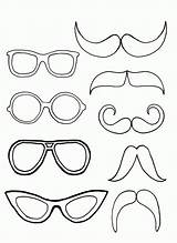 Coloring Pages Moustache Eyeglasses Sunglasses Mustache Template Kids Color Drawing Printable Glasses Pair Stick Hockey Puck Clipart Eye Getdrawings Templates sketch template