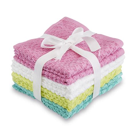 colormate  pack cotton terry washcloths multicolor