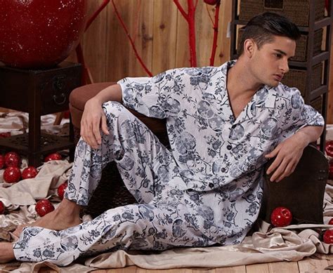 Silk Mens Pajamas Set Silk Mens Sleepwear Set Silk Sleep Set In Men